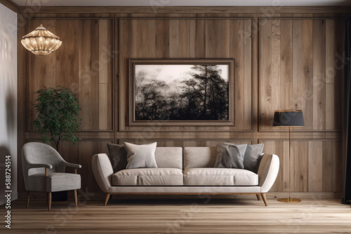 Empty Frame on Rustic Living Room © Georg Lösch