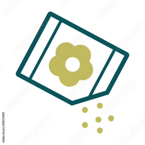 Paper bag with seeds isolated vector icon