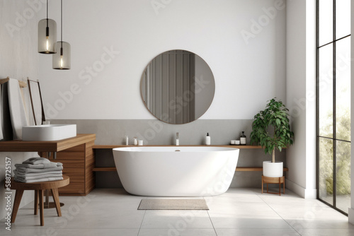 Minimalistic Bathroom Design with Blank Frame