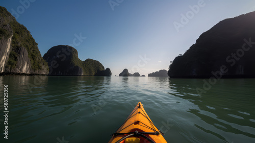 Kayaking in Halong Bay, Generative AI