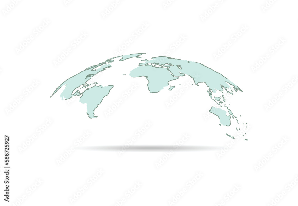 World map line composition concept minimal design of global business. Vector Illustration