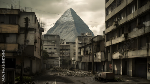 old building in the city Generative AI