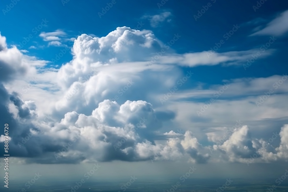 Nature Background for Inspiration. Blue Sky and Clouds Scenic View