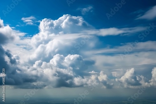 Nature Background for Inspiration. Blue Sky and Clouds Scenic View © Thares2020