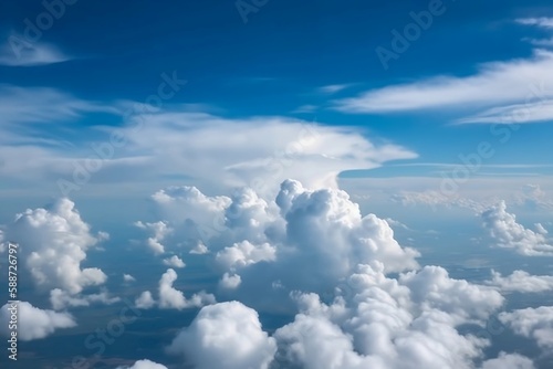 Nature Background for Inspiration. Blue Sky and Clouds Scenic View © Thares2020