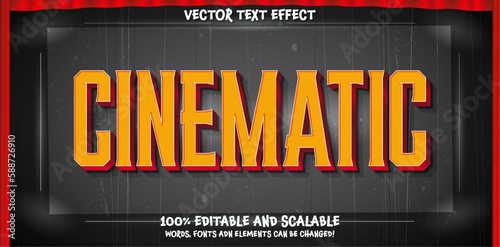 cinematic text effect template design with 3d style use for business brand and logo