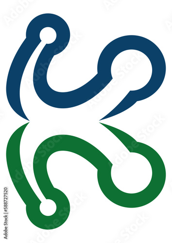 Wallpaper Mural K letter tech curve dot logo design 2 Torontodigital.ca