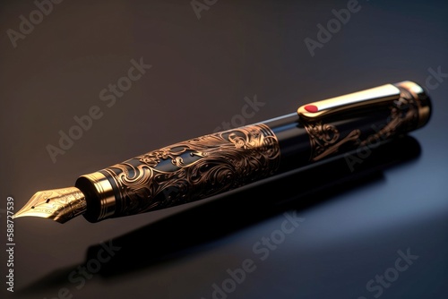 VIP leader executive luxury ink pen with golden ornaments