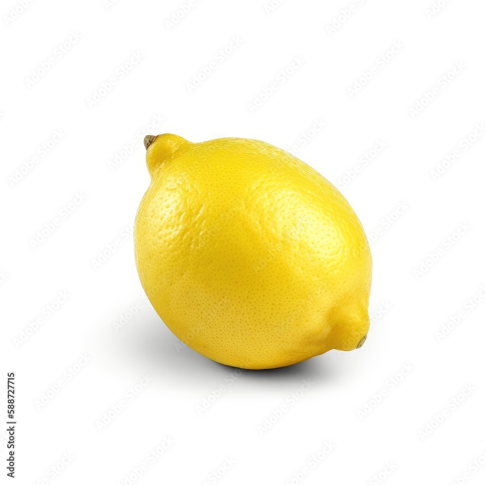 Fresh yellow lemon isolated with a white background Generative AI Illustration Fresh yellow lemon isolated with a white background Generative AI Illustration