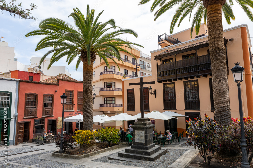Traditional architecture at Santa Cruz - capital city of the island La Palma, Canary Islands, Spain.