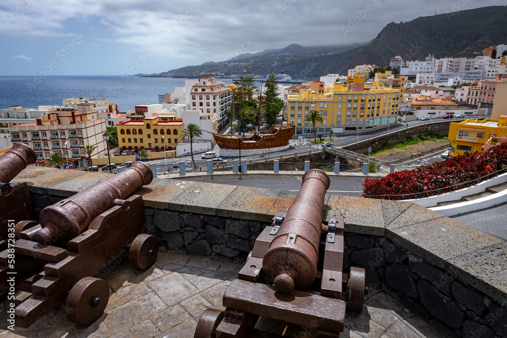 Traditional architecture at Santa Cruz - capital city of the island La Palma, Canary Islands, Spain.