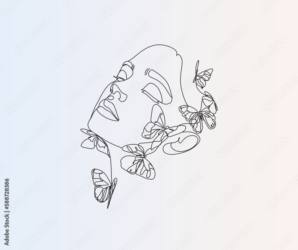 Vetor de Pastel Line Art Motivational Book Cover, Continuous line art