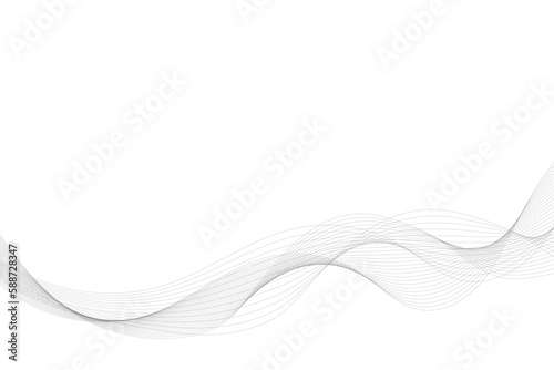 Abstract wave digital element for design. Curved wavy line design element 