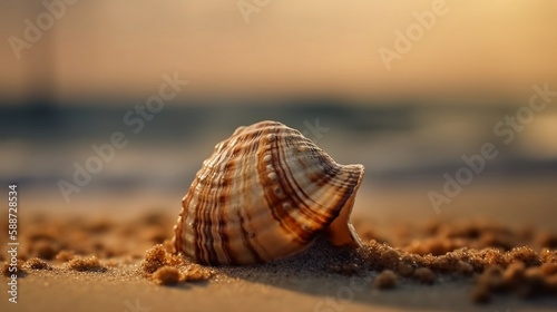 lonely shell on the beach