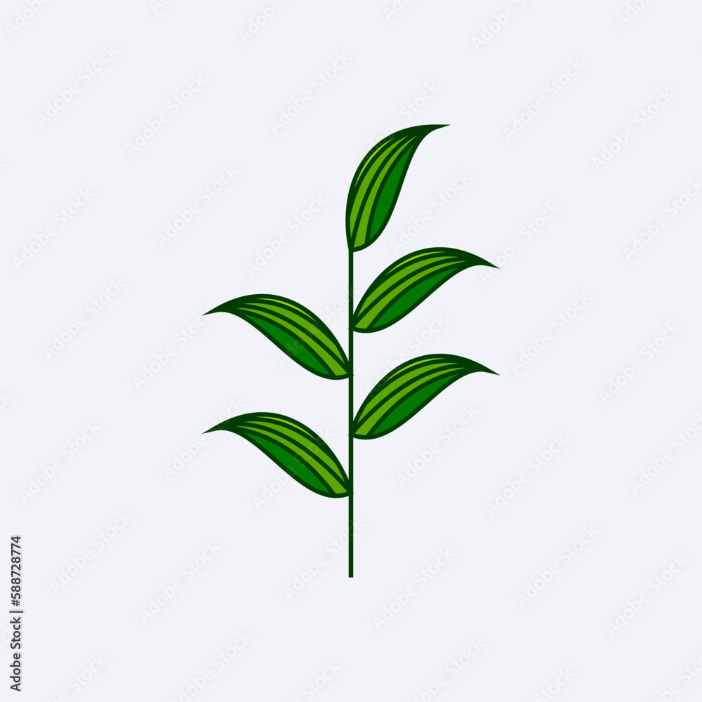 green fresh leaf design vector