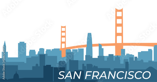 San Francisco city silhouette background. Vector illustration