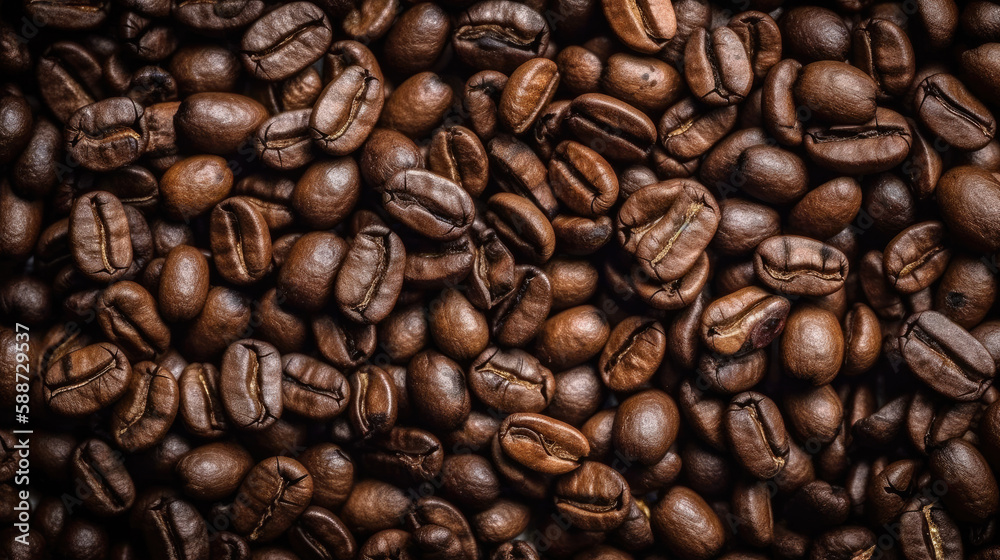Obraz premium coffee beans background created with Generative AI technology
