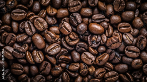 coffee beans background created with Generative AI technology