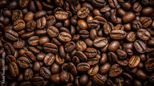 coffee beans background created with Generative AI technology