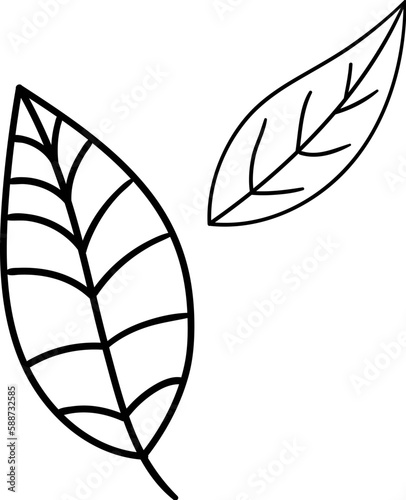 Hand drawn branches with leaves and flowers icon