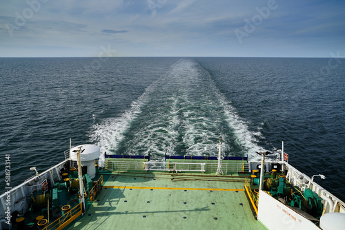 BALTIC SEA, AROUND BORNHOLM ISLAND - CIRCA JULY 2022: Ferry ship on the route Ystad - Swinoujscie.