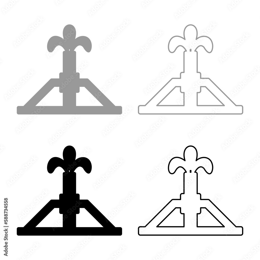 Oil derrick rig gusher set icon grey black color vector illustration image solid fill outline contour line thin flat style Oil derrick rig gusher set icon grey black color vector illustration image solid fill outline contour line thin flat style