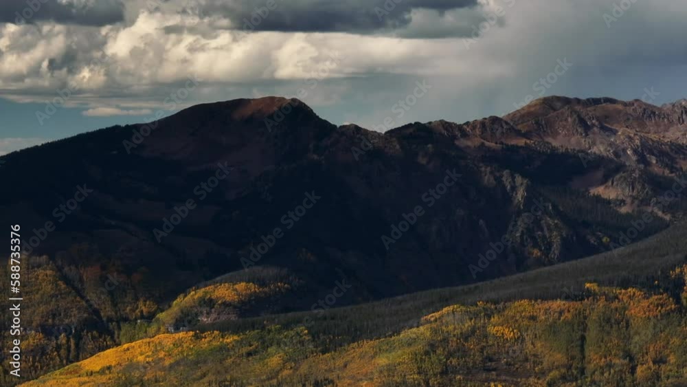 Afternoon clouds over Gore Range Vail Pass Piney Ranch mountain scape landscapes drone fall colors autumn aspen tree forest Afternoon clouds over Gore Range Vail Pass Piney Ranch mountain scape landscapes drone fall colors autumn aspen tree forest