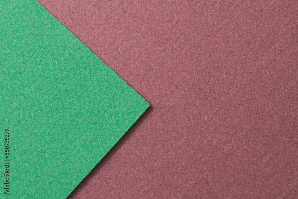 Rough kraft paper background, paper texture burgundy green colors. Mockup with copy space for text Rough kraft paper background, paper texture burgundy green colors. Mockup with copy space for text
