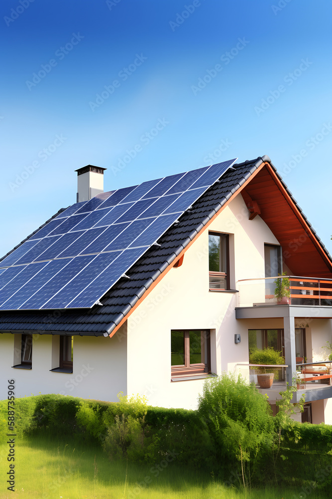 Home with solar panels Home with solar panels