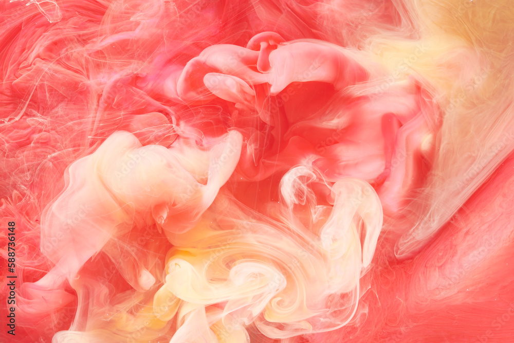 Light red contrast liquid art background. Paint ink explosion, abstract clouds of smoke mock-up, watercolor underwater Light red contrast liquid art background. Paint ink explosion, abstract clouds of smoke mock-up, watercolor underwater