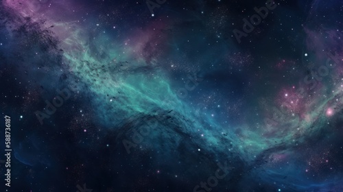 Illustration of a vibrant and star-filled deep space background created with Generative AI technology © AI Visual Vault