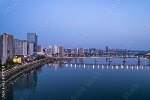 Night view of Zhuzhou City, Hunan Province, China © Lili.Q