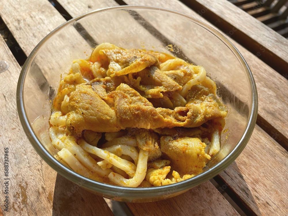 Noodle and curry pork Japanese food Noodle and curry pork Japanese food