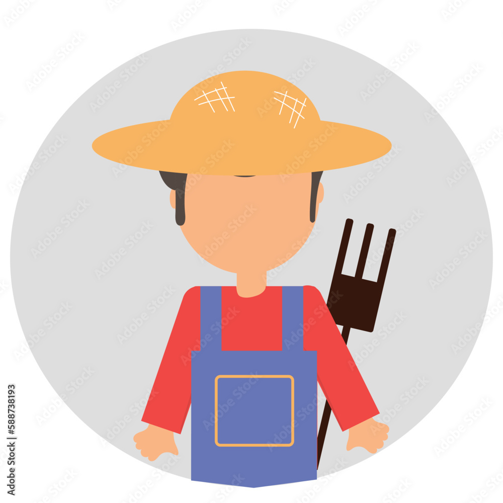 peasant avatar vector illustration