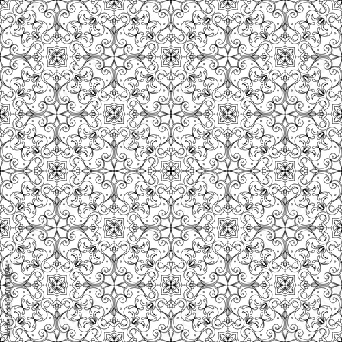 Italian tile pattern vector seamless with vintage ornaments. Portuguese azulejos, mexican talavera, italy sicily majolica motifs. Tiled texture for ceramic kitchen wall or bathroom mosaic floor
