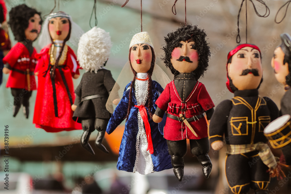 dolls in national Georgian costumes
