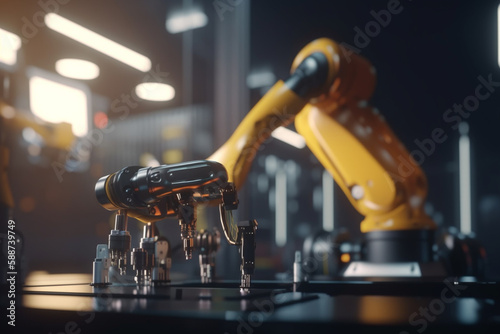 Automated Manufacturing with AI-Powered Robots in a Factory