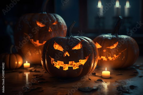 halloween pumpkin on a dark background