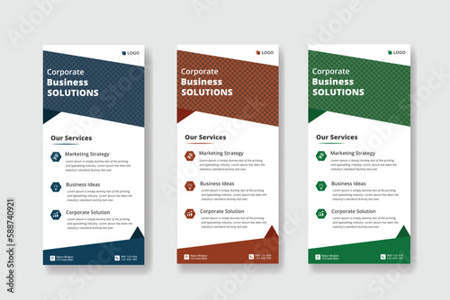 Rollup banner template design, dl flyer design, rack card design