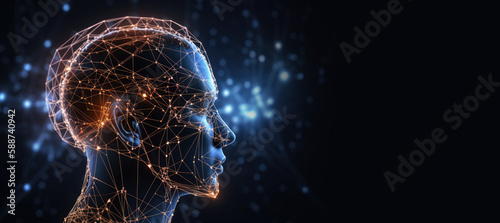 Artificial intelligence robot, abstract concept. Generative AI