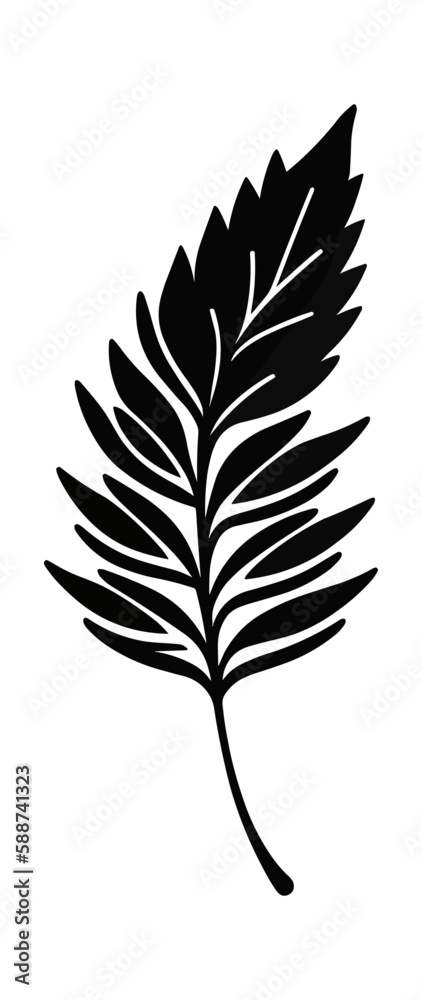 Fototapeta premium vector illustration of minimal logo of a leaf