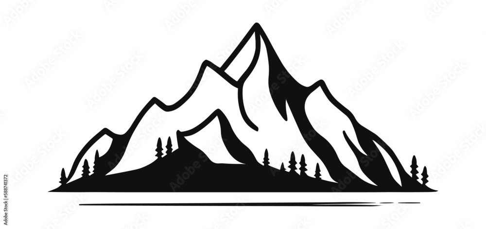 mountain logo, illustration of a mountain