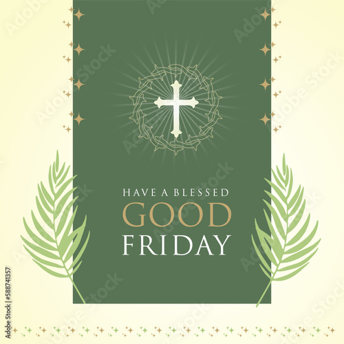 Good Friday Wishes Vector Templates, Jesus Christ, Palm Sunday, Easter