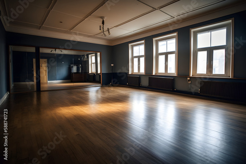 A large empty room. Generative AI