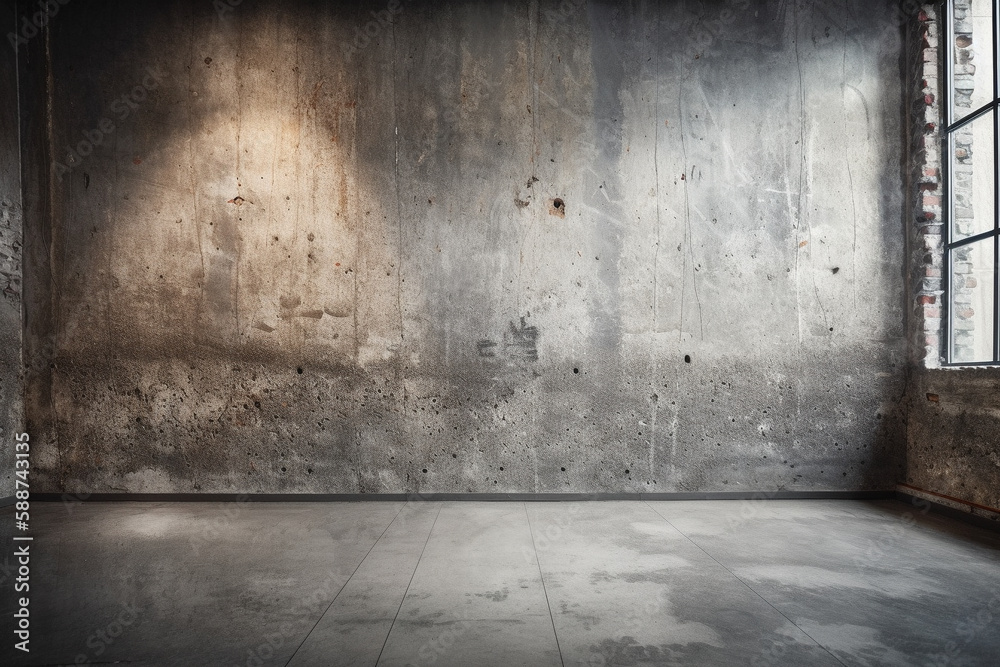 Concrete cement wall background wallpaper. Gray grunge stone surface texture. Ai generated