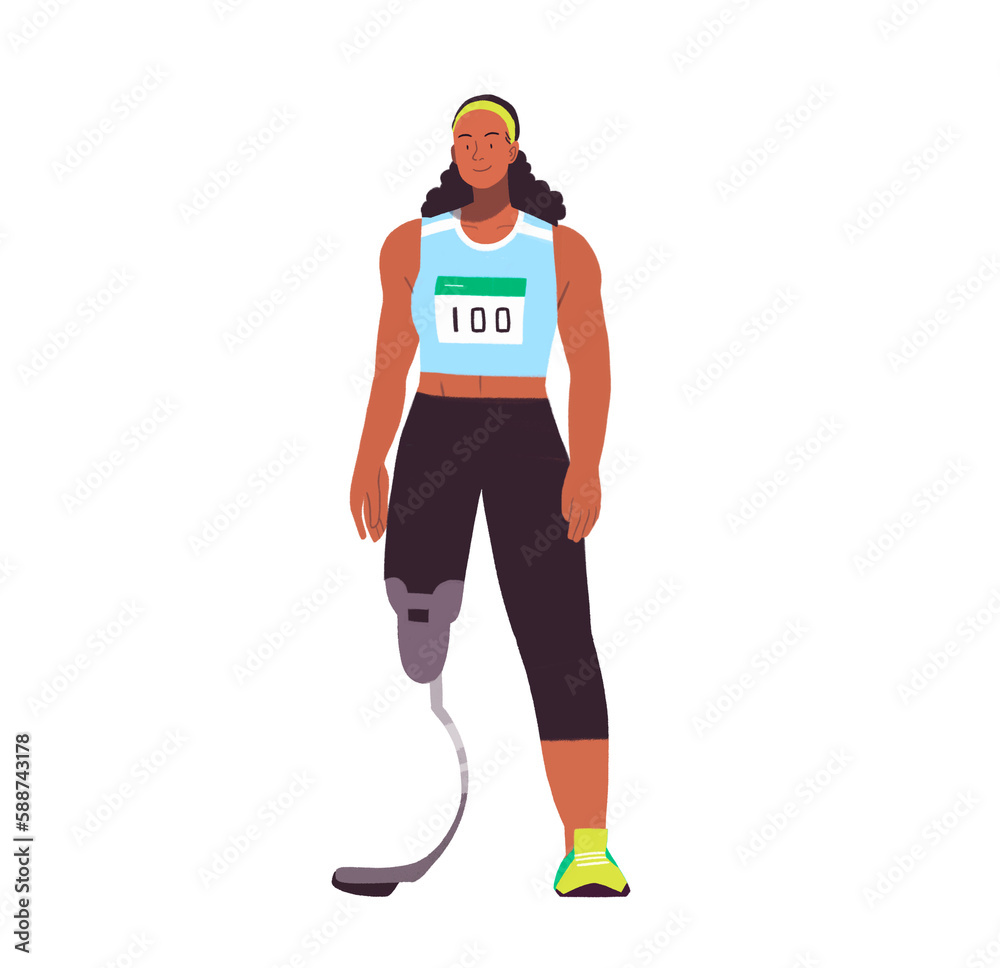 Disabled Female Athlete Prosthetic Leg Stock Illustration Adobe Stock