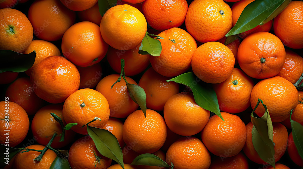 oranges on the market created with Generative AI technology