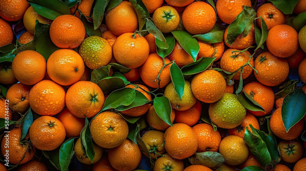 oranges on the market created with Generative AI technology