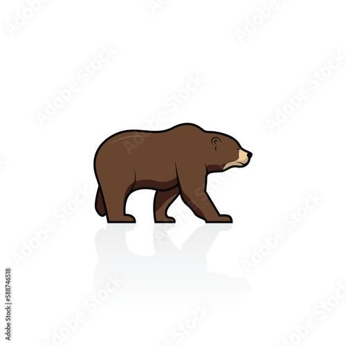 Bear brown isolated vector graphics