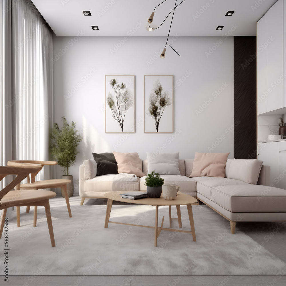 custom made wallpaper toronto digitalAesthetic Living room Realestate Mockups, Generative AI